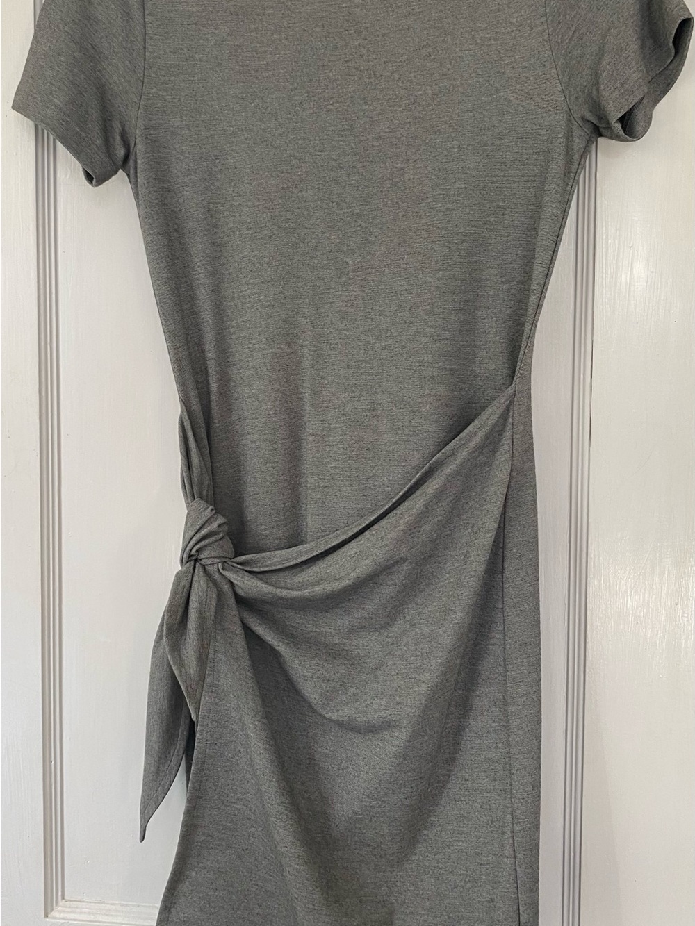 Club Monaco Grey Tie-Waist Midi Dress